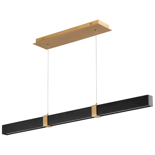 Decca 48" Linear Pendant - Aged Brass/Black Oak Finish