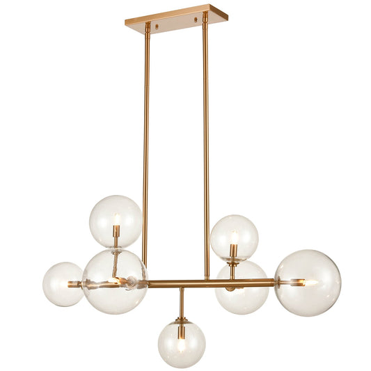 Delilah 40" Linear Chandelier - Aged Brass Finish