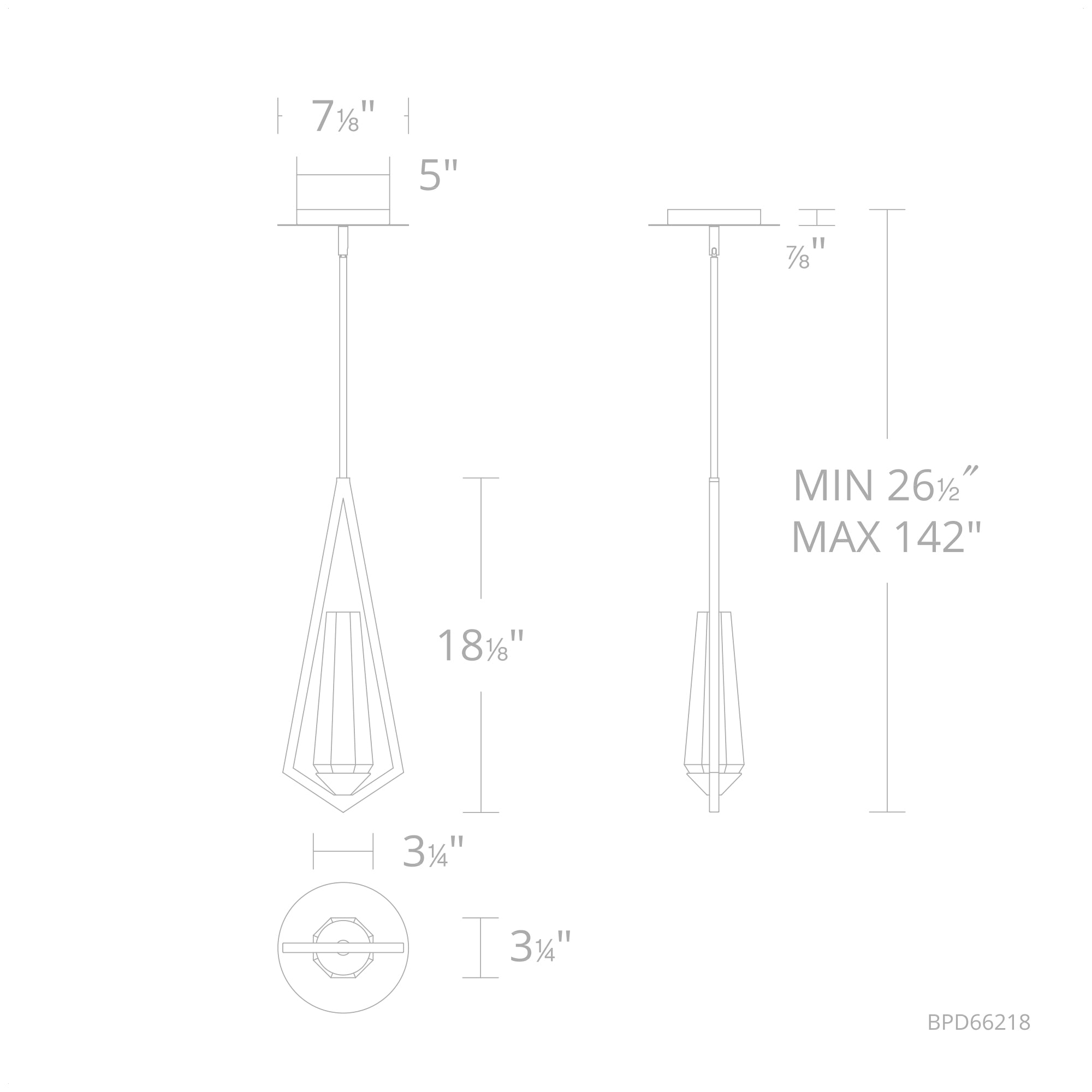 Devotion LED Mini Pendant Light - Diagram