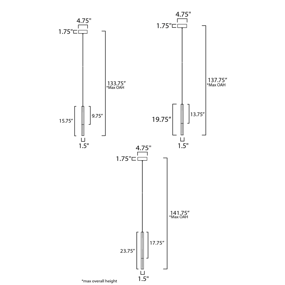 Diaphane LED Mini Pendant - Diagram