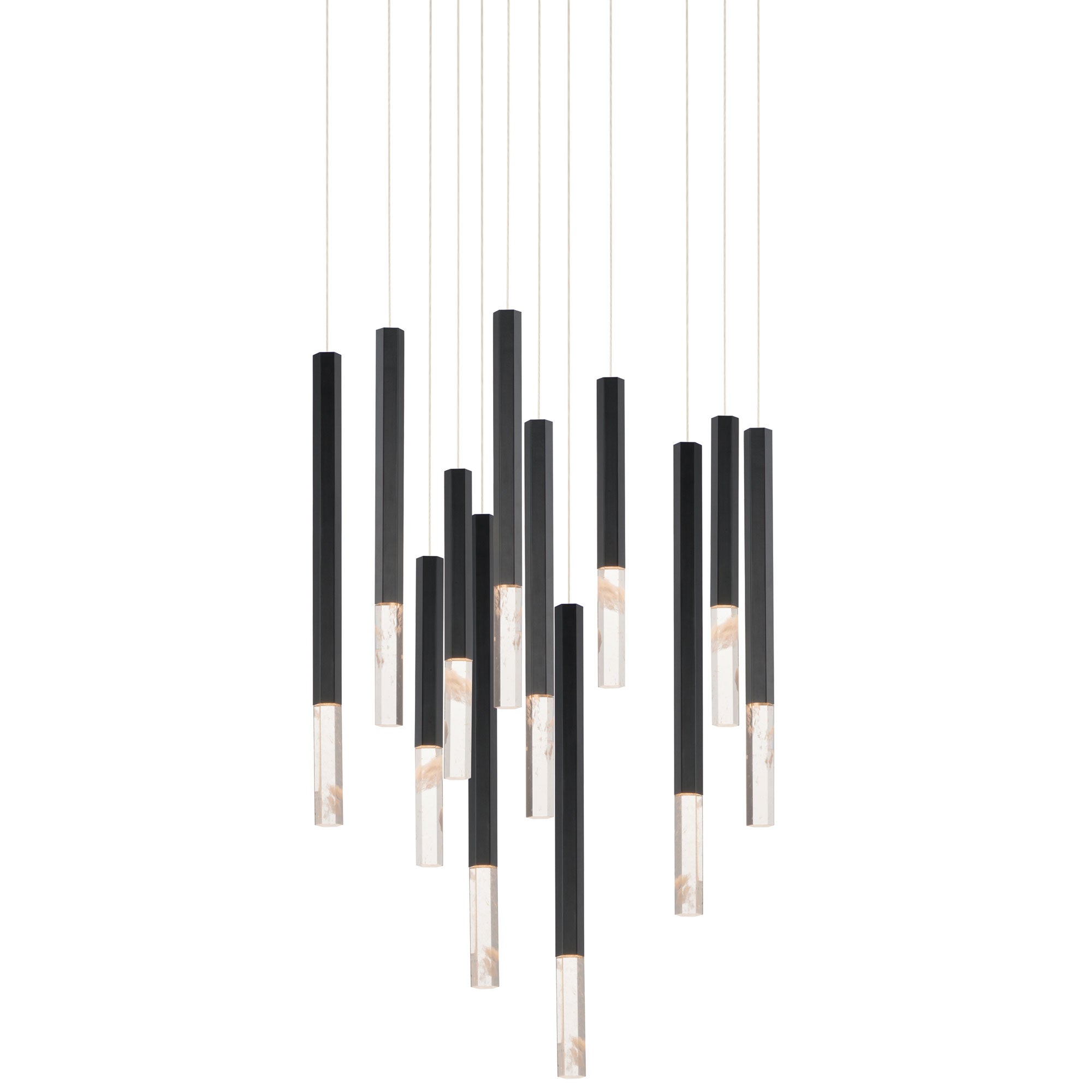 Diaphane LED 12-Light Pendant - Black Finish