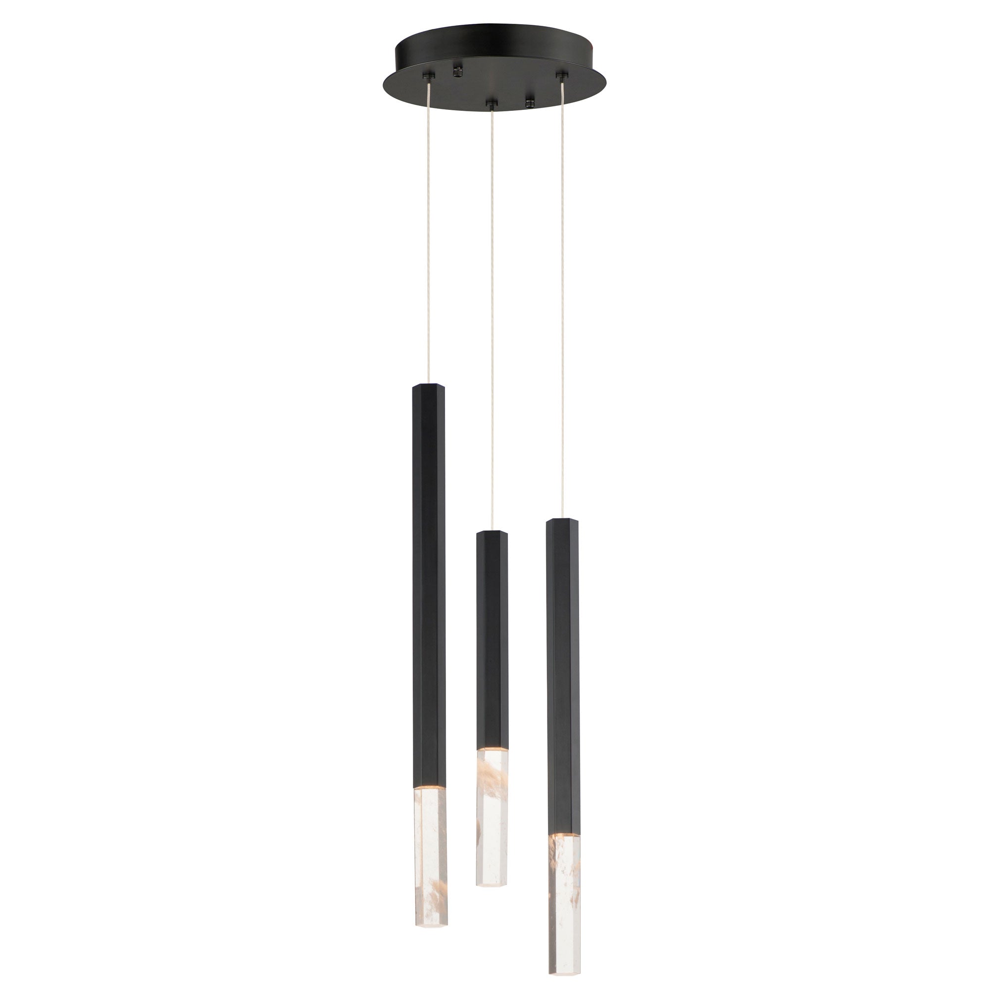 Diaphane LED 3-Light Pendant - Black Finish