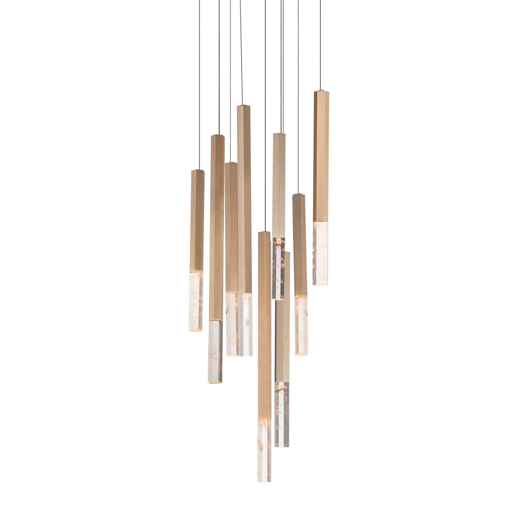 Diaphane LED 9-Light Pendant - Gold Finish