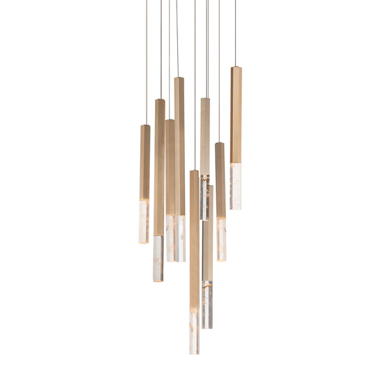 Diaphane LED 9-Light Pendant - Gold Finish