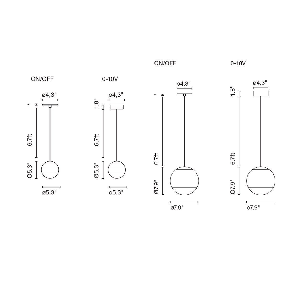 Dipping Light Pendant - Diagram