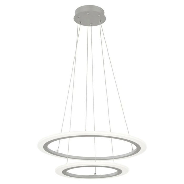 Discovery 2-Ring LED Pendant - Silver Finish