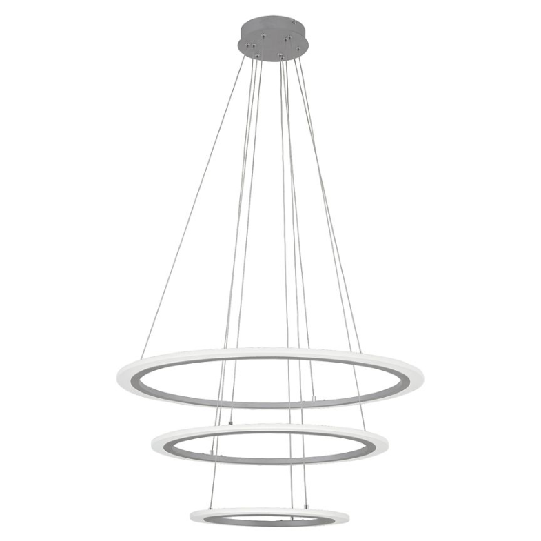 Discovery 3-Ring LED Pendant - Silver Finish