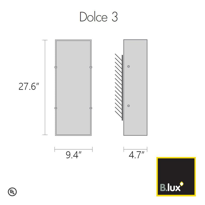 Dolce 3 ADA Wall Sconce - Diagram