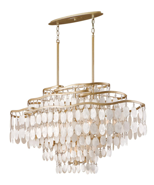 DOLCE OVAL CHANDELIER - Champagne Leaf Finish