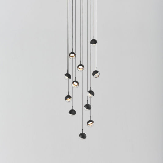 Dora P12 Multi-Light Pendant - Black Finish