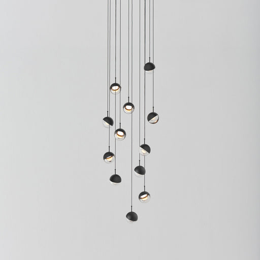 Dora P12 Multi-Light Pendant - Black Finish