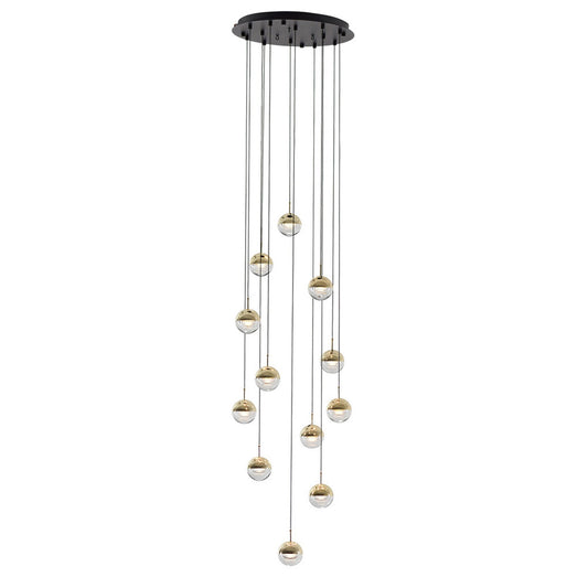 Dora P12 Multi-Light Pendant - Brass Finish