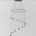 Dora P12 with Ring Multi-Light Pendant - Black Finish