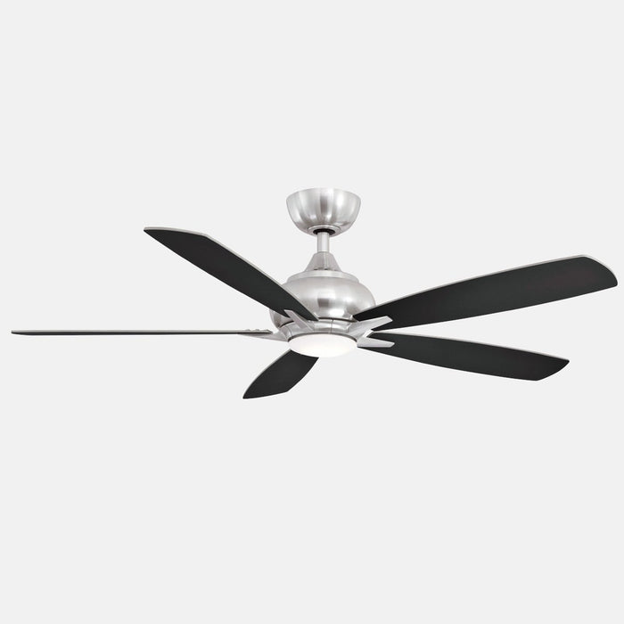 Doren LED Ceiling Fan - Brushed Nickel Finish with Black Blades