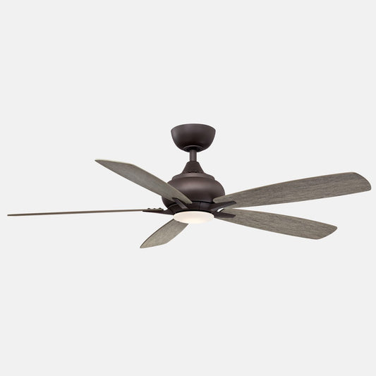 Doren LED Ceiling Fan - Matte Greige Finish with Weather Wood Blades