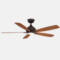 Load image into Gallery viewer, Doren LED Ceiling Fan - Dark Bronze Finish with Cherry Dark Walnut Blades
