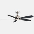 Load image into Gallery viewer, Doren LED Ceiling Fan - Polished Nickel Finish with Black Blades
