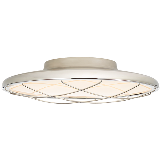 Dot Caged Flush Mount - Polished Nickel Finish