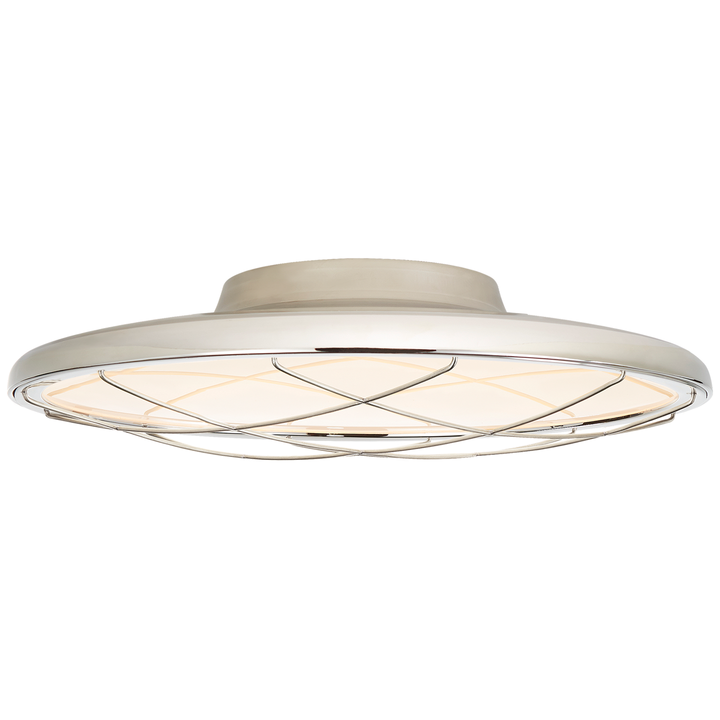 Dot 16" Caged Flush Mount - Polished Nickel Finish