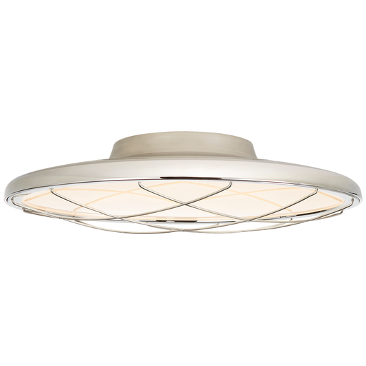 Dot 16" Caged Flush Mount - Polished Nickel Finish