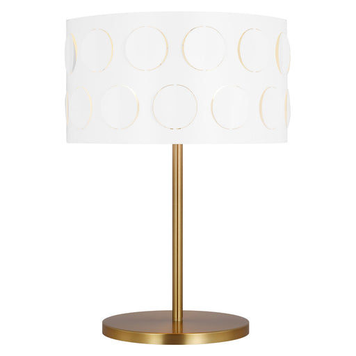 Visual Comfort Studio Kate Spade KST1151BBS1 Mari 1 Light 18 inch Tall  Table Lamp in Burnished Brass with White Linen Fabric Shade