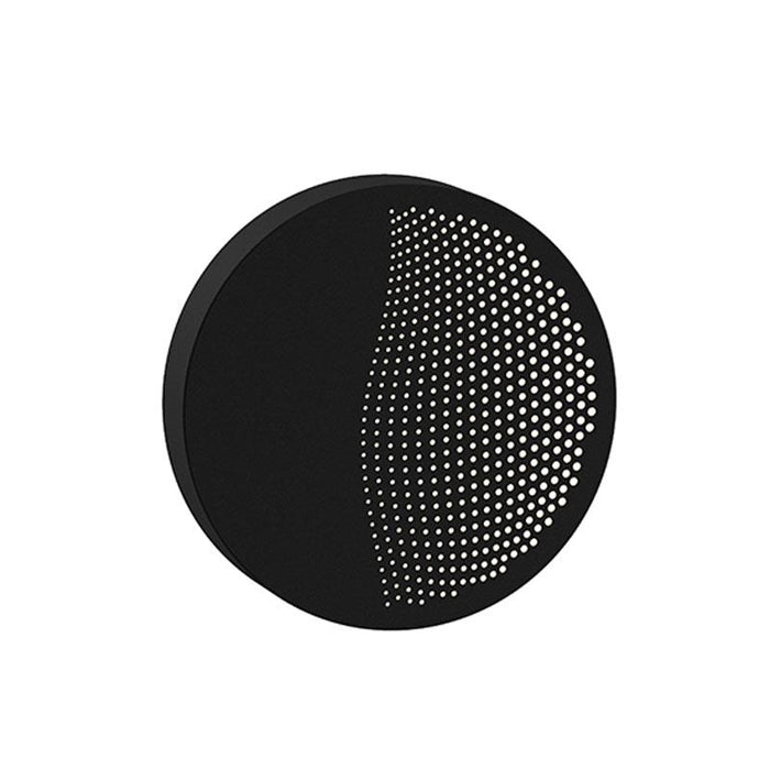 Dotwave Small Round LED Outdoor Wall Sconce - Textured Black Finish