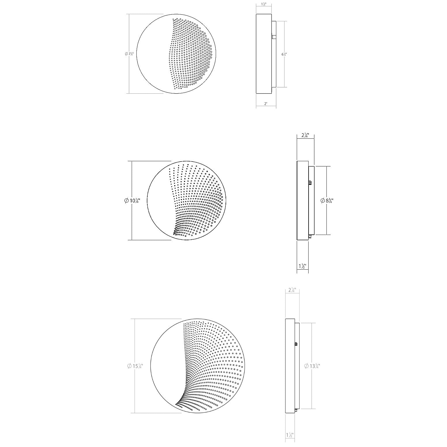 Dotwave Round LED Outdoor Wall Sconce - Diagram