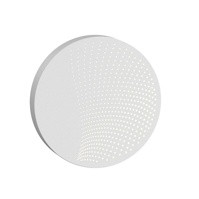 Dotwave Medium Round LED Outdoor Wall Sconce - Textured White Finish