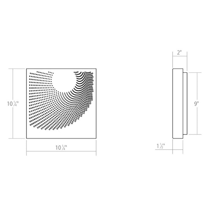 Dotwave Square LED Outdoor Wall Sconce - Diagram