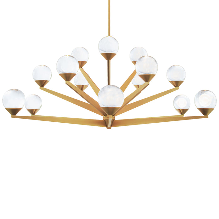 Double Bubble 42" LED Chandelier - Aged Brass Finish