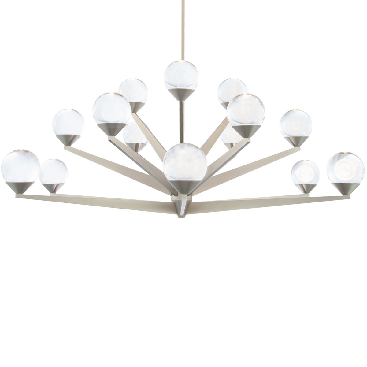 Double Bubble 42" LED Chandelier - Satin Nickel Finish