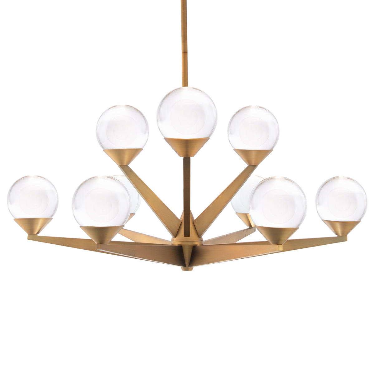 Double Bubble 27" LED Chandelier - Aged Brass Finish