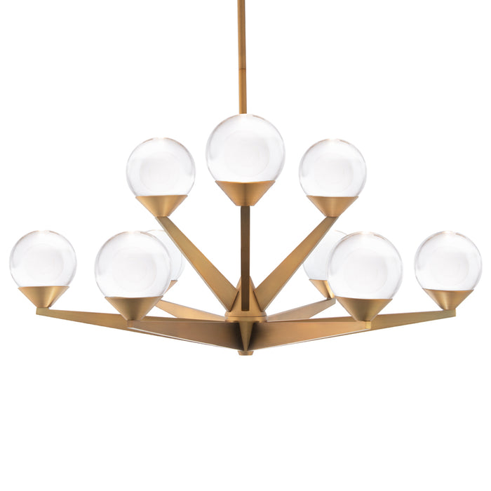 Double Bubble 27" LED Chandelier - Aged Brass Finish