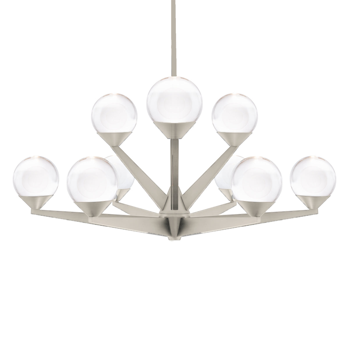 Double Bubble 27" LED Chandelier - Satin Nickel Finish