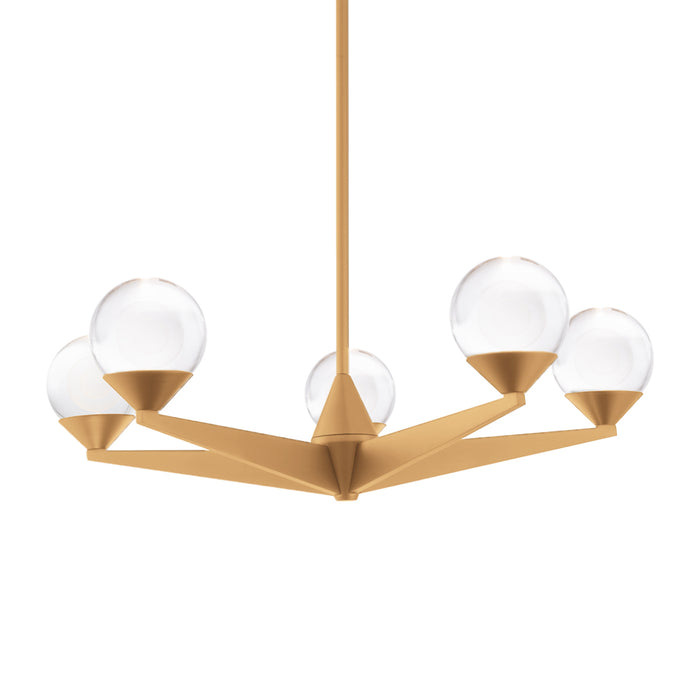 Double Bubble 24" LED Chandelier - Aged Brass Finish