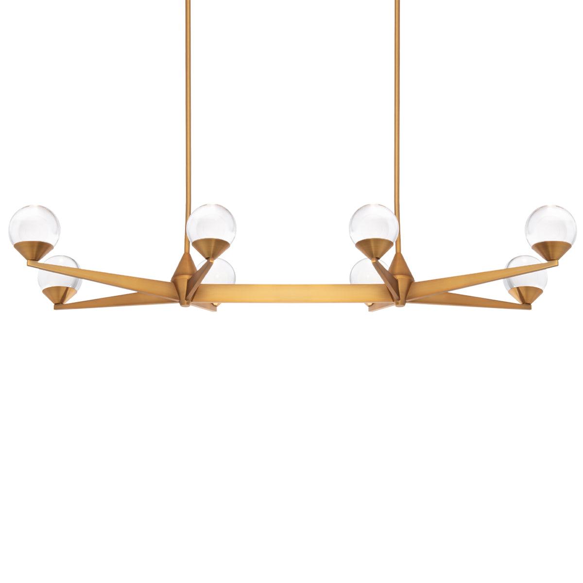 Double Bubble Linear Pendant - Aged Brass Finish