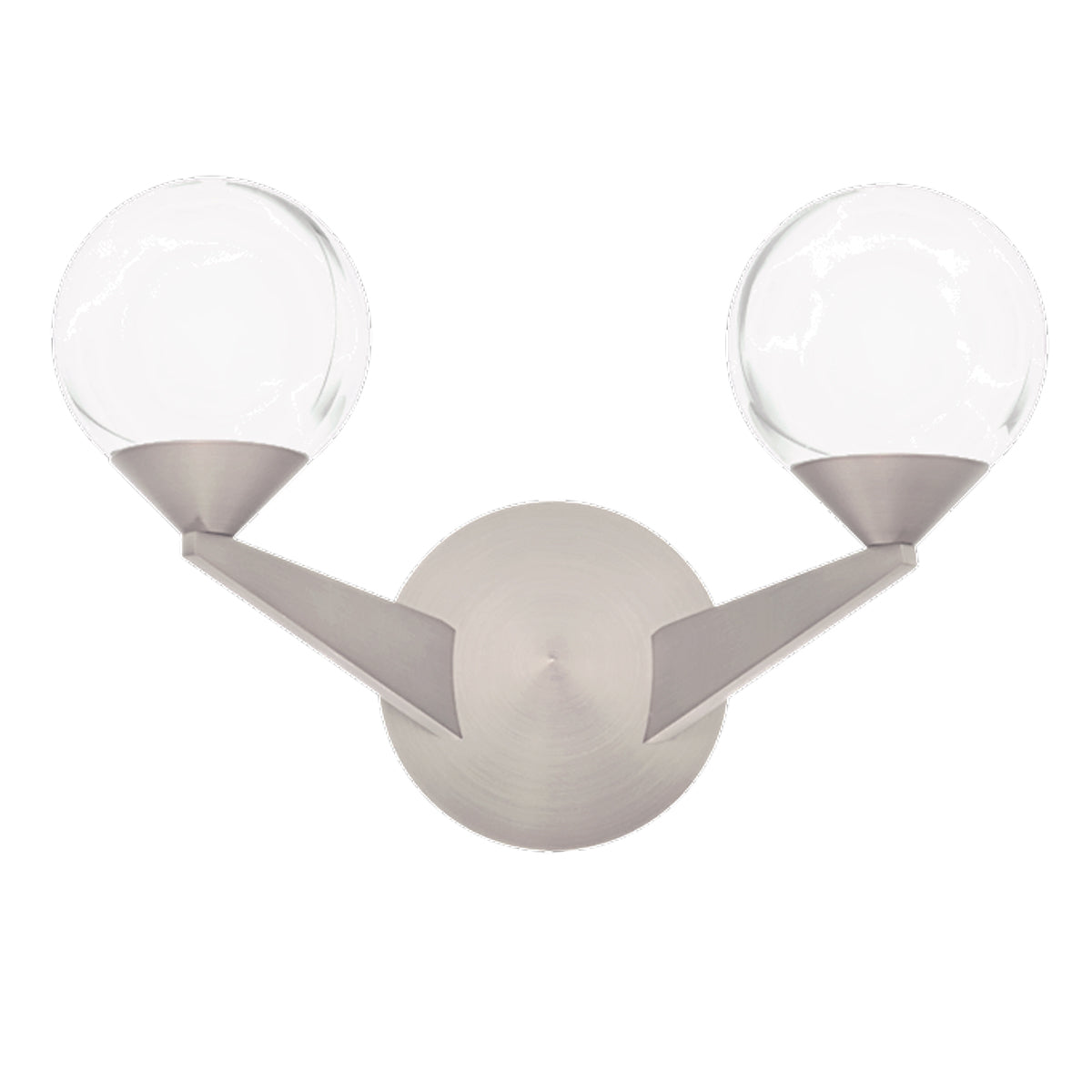 Double Bubble 2-Light Wall Sconce - Satin Nickel Finish