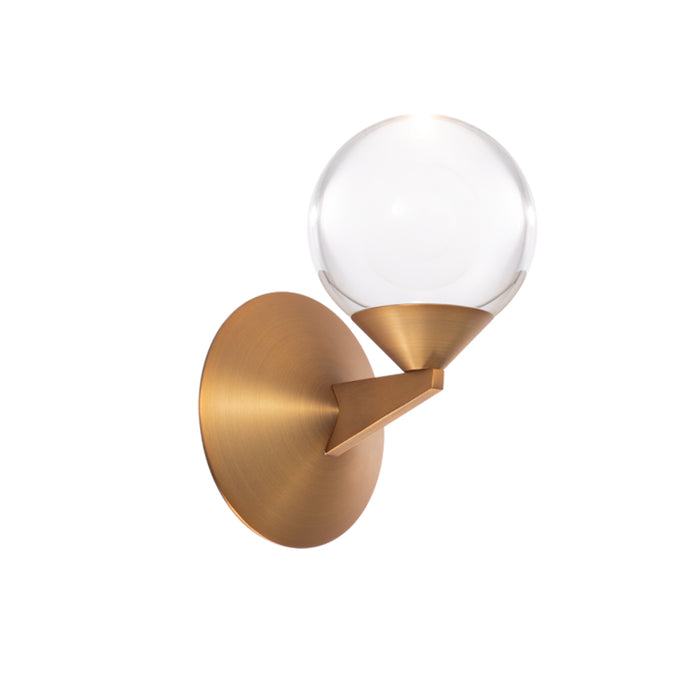 Double Bubble 1-Light Wall Sconce - Aged Brass Finish