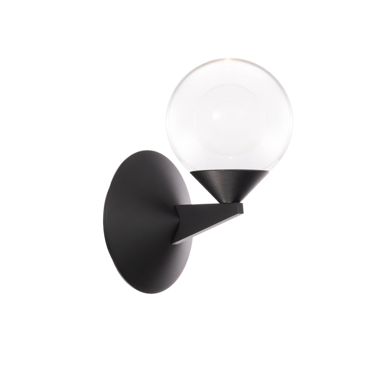 Double Bubble 1-Light Wall Sconce - Black Finish