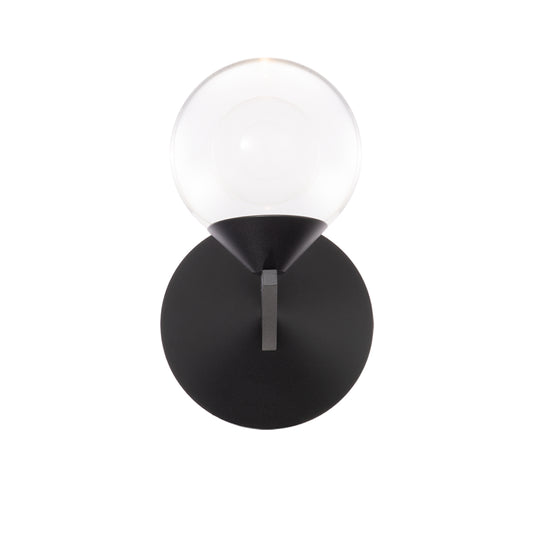 Double Bubble 1-Light Wall Sconce - Black Finish