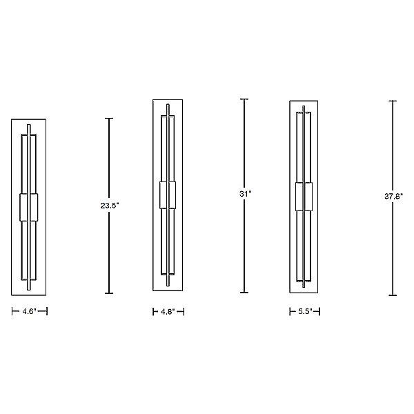 Double Axis Outdoor LED Wall Sconce - Diagram