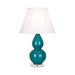Double Gourd Lucite Table Lamp - Small Peacock Blue