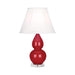 Double Gourd Lucite Table Lamp - Small Ruby Red