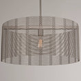 Load image into Gallery viewer, Downtown Mesh Drum Pendant - Metallic Beige Silver
