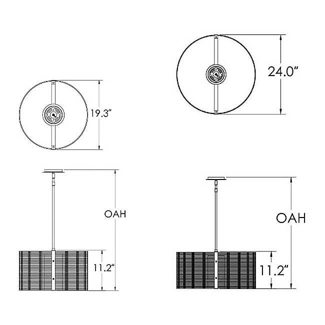 Downtown Mesh Drum Pendant - Diagram