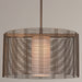 Downtown Mesh Drum Pendant - Flat Bronze/Frosted Glass
