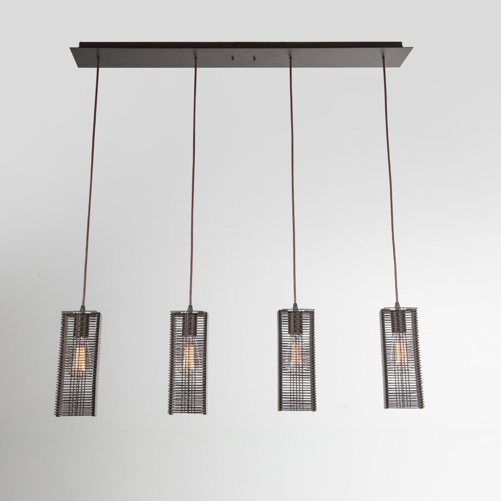 Downtown Mesh Linear Suspension Light - Flat Bronze