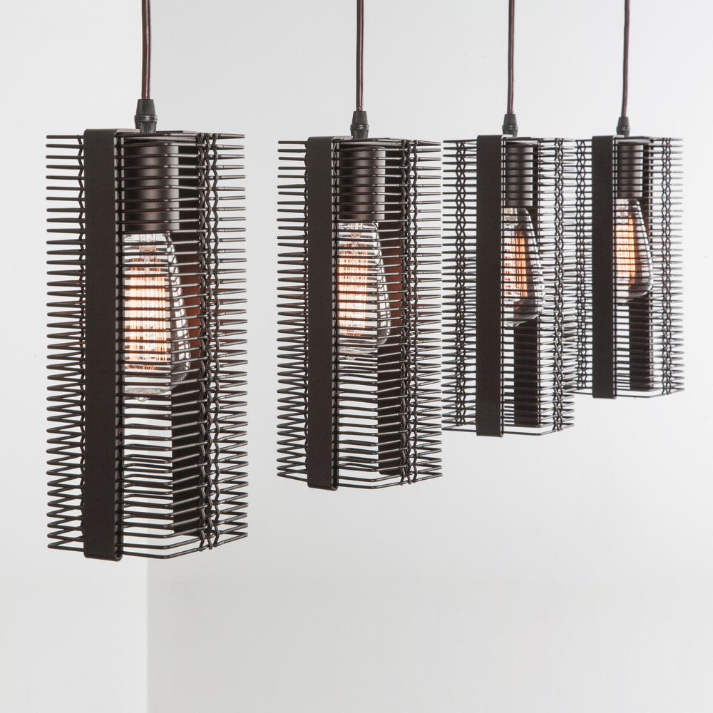 Downtown Mesh Linear Suspension Light - Flat Bronze