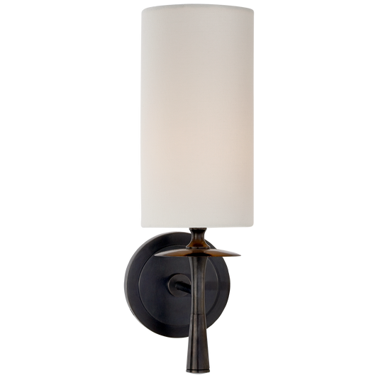 Drunmore Single Sconce - Bronze/Linen Shade