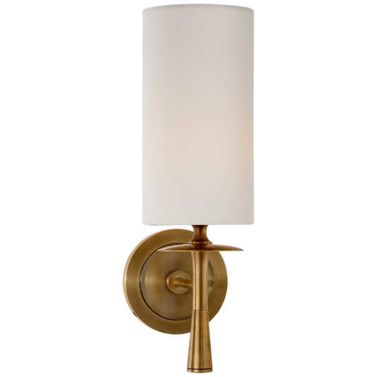 Drunmore Single Sconce - Hand-Rubbed Antique Brass/Linen Shade